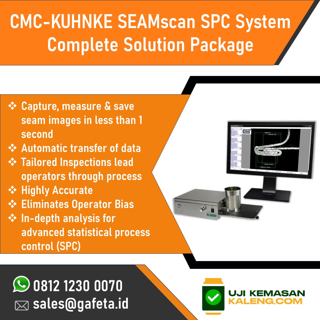 SEAMscan Statistical Process Control (SPC) System Kemasan Kaleng